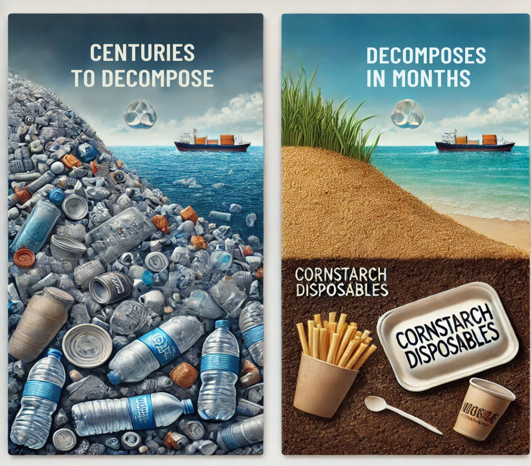 🌱 Cornstarch Disposables – A Greener Alternative for a Sustainable Future 